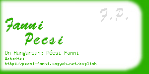 fanni pecsi business card